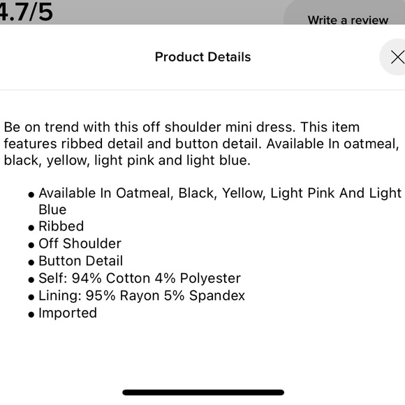 Fashion Nova Off the Shoulder Mini Dress - Oatmeal - Picture 3 of 3